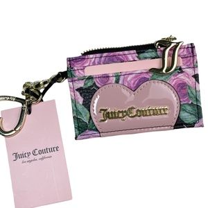 NWT Juicy Couture Vintage Rose Black Mini wallet
